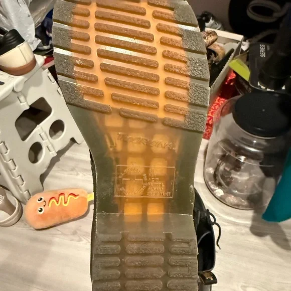 Dr. Martens Black Combat Boots with Air-Cushioned Sole - Picture 3 of 3